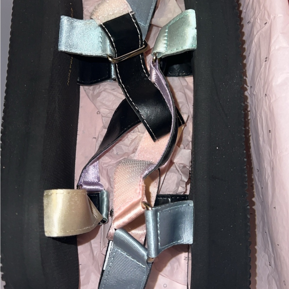 Bcbgeneration Black And Pink Patchwork Sandals - image 1